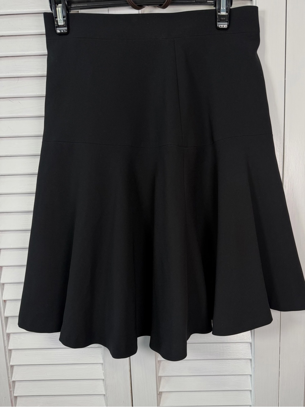 Max Mara Studio Black Triacetate Crepe Flared A-Line Skirt Size 8 (IT 42)